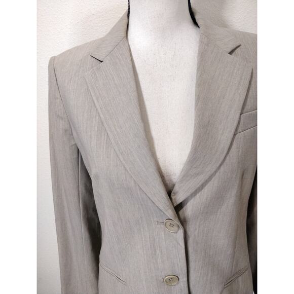 Theory Gray Wool Blend Double Button Notched Lapel Blazer Size 6 - Picture 4 of 10